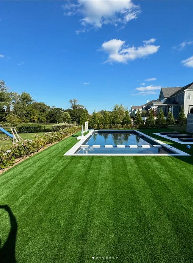 Premium poolside turf installation